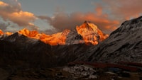 Dawn over Tibetan mountains